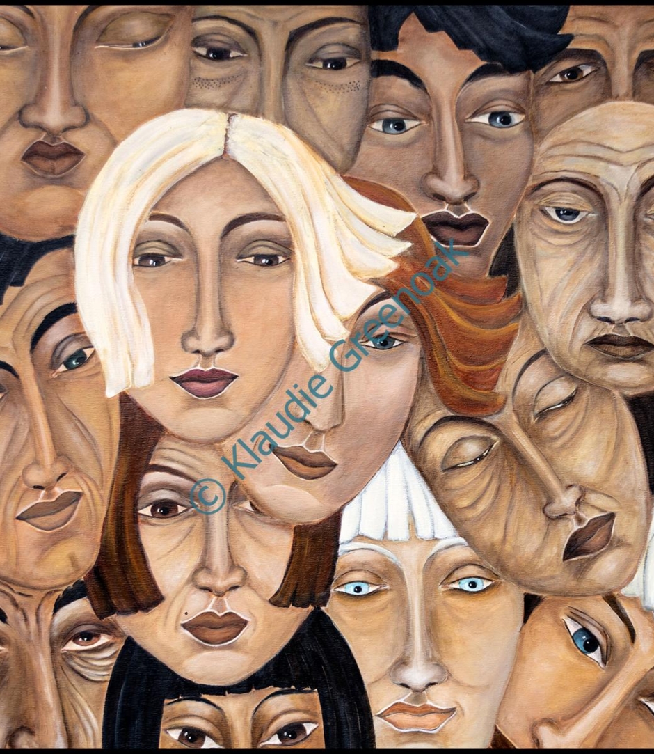 Faces-80x80 acrylic on canvas